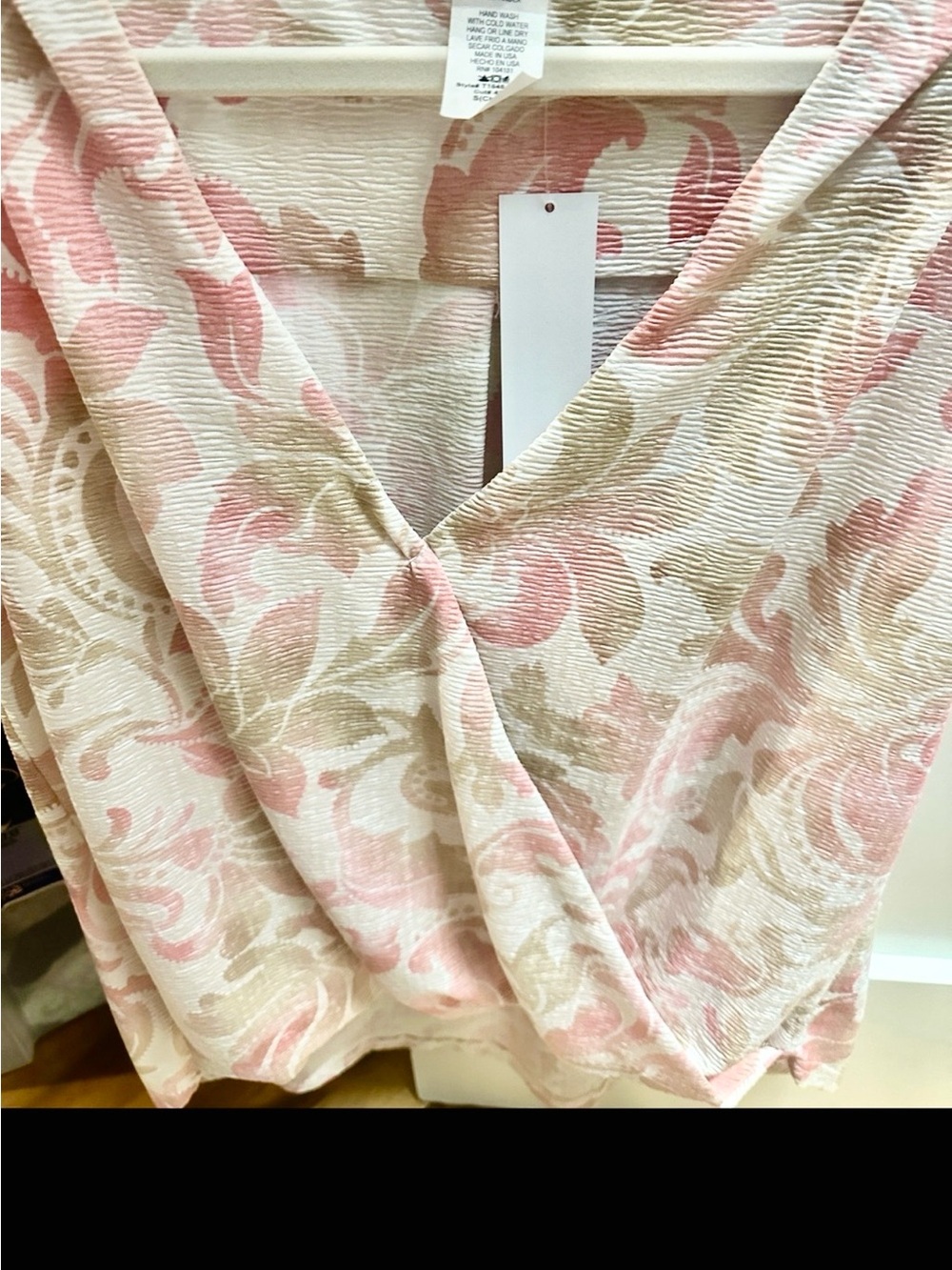 Ariella Cream Top with Pink and Beige Floral Print